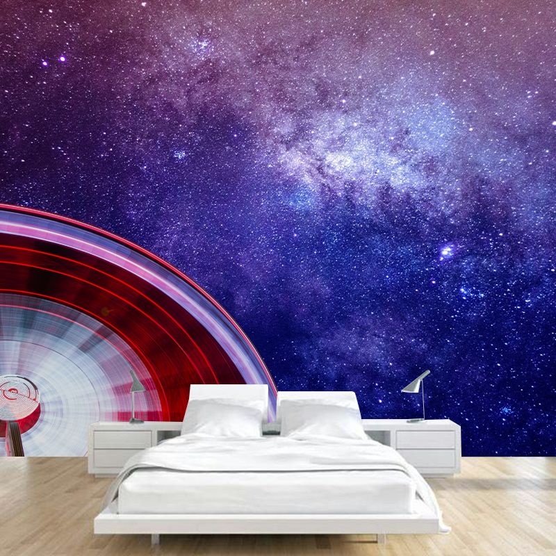 Cartoon Universe Wallpaper Mildew Resistant Sleeping Room Wall Mural