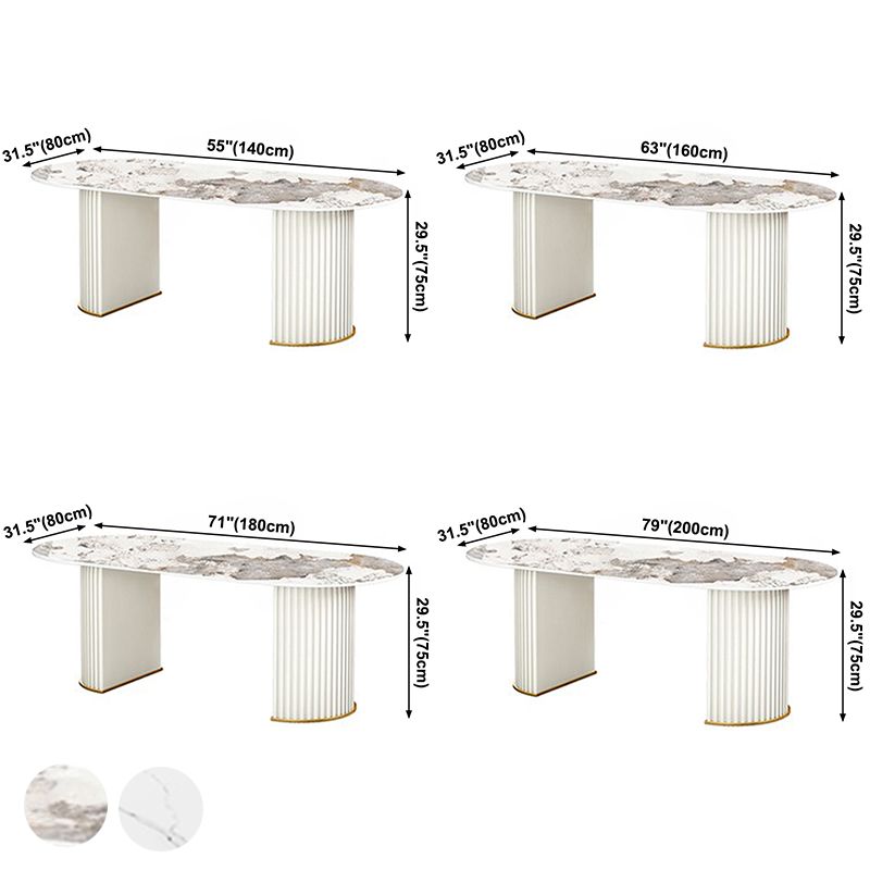 Table ovale de luxe traditionnelle en métal