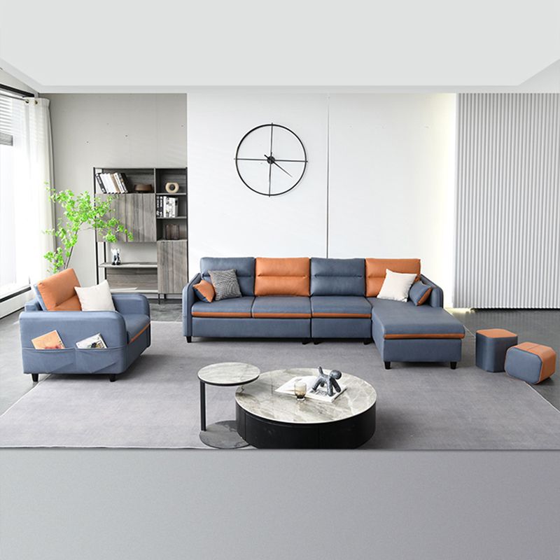 Accumulo a L-forma divano resistente alle macchie sezionali con chaise per quattro persone