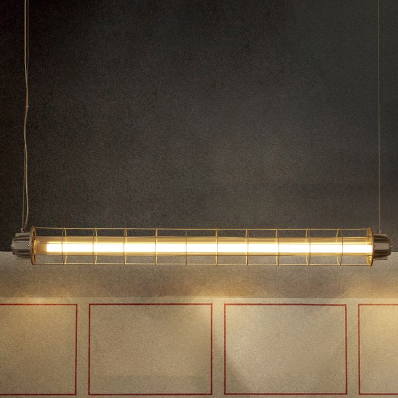 Industrial Style Hanging Lamp Cylinder Shape Island Light Fixture for Dining Table