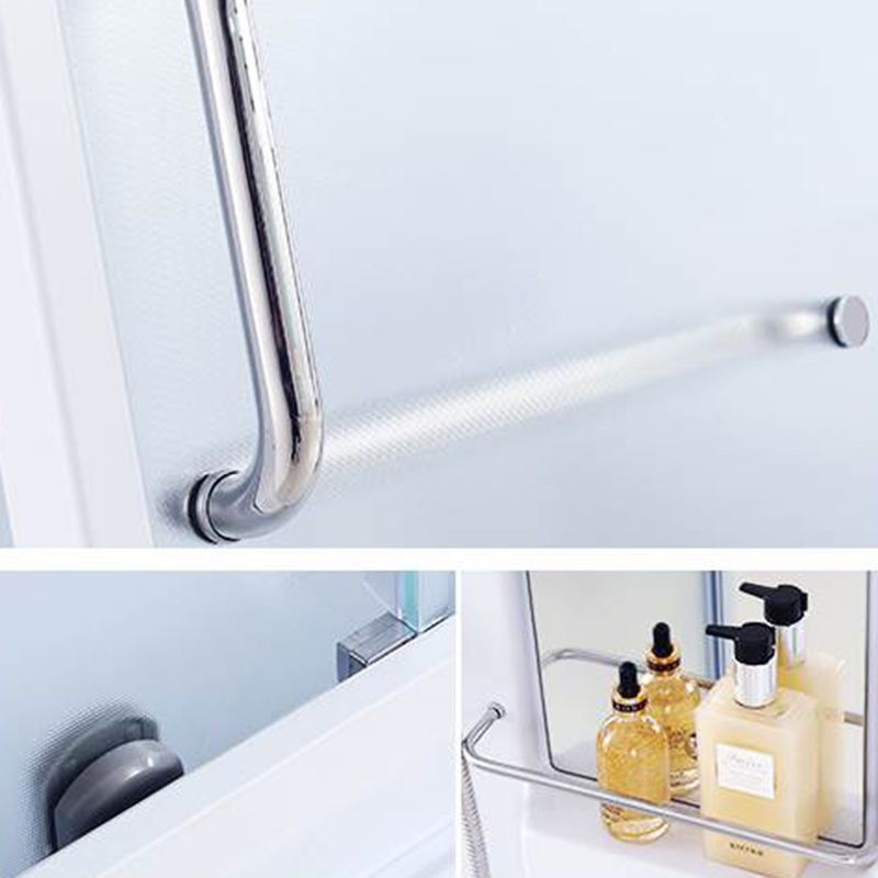 Framed Single Sliding Shower Kit Rectangle Frosted Shower Kit