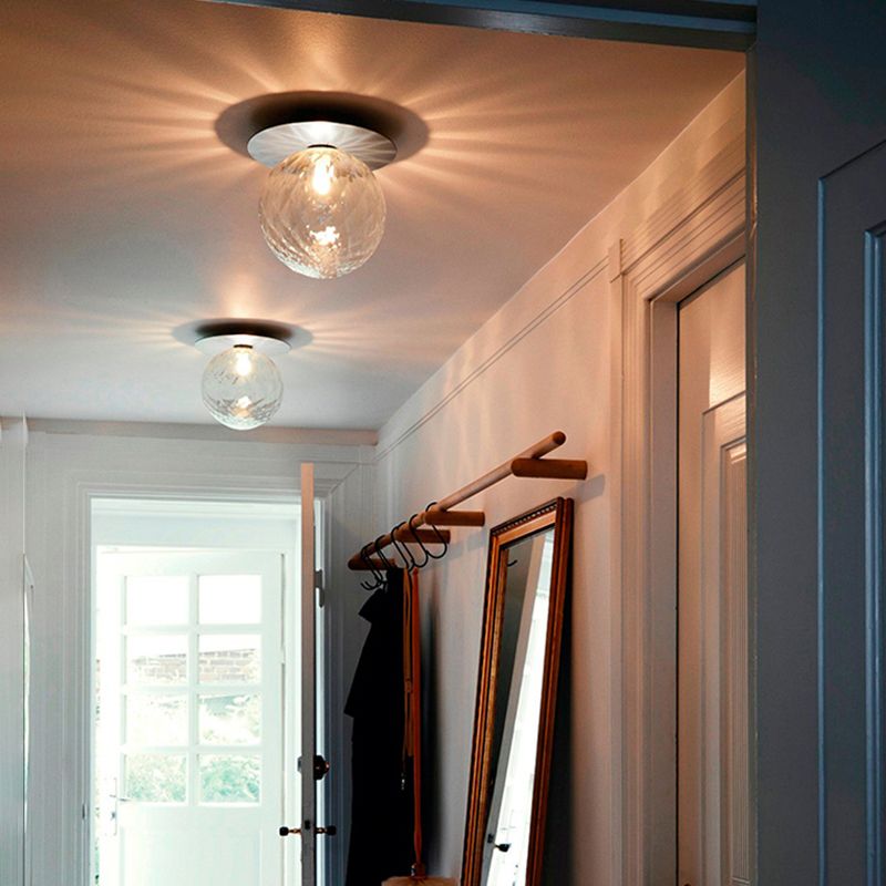 Modern Style Spherical Shape Wall Sconce Glass 1 Light Sconces for Living Room