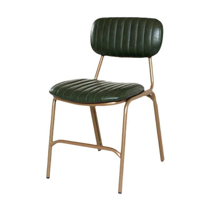 Chaises de salle à manger sans bras rembourrées, chaise latérale à dossier ouvert industriel avec pieds en métal