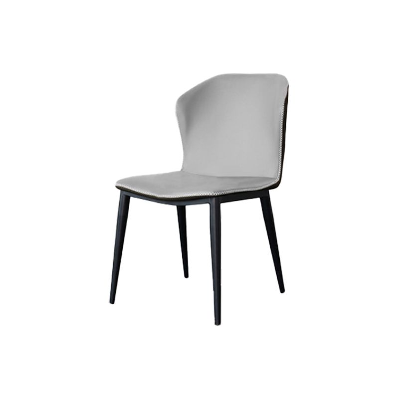 Faux Leather Kitchen Dining Chairs Contemporary Side Chairs with Metal Legs