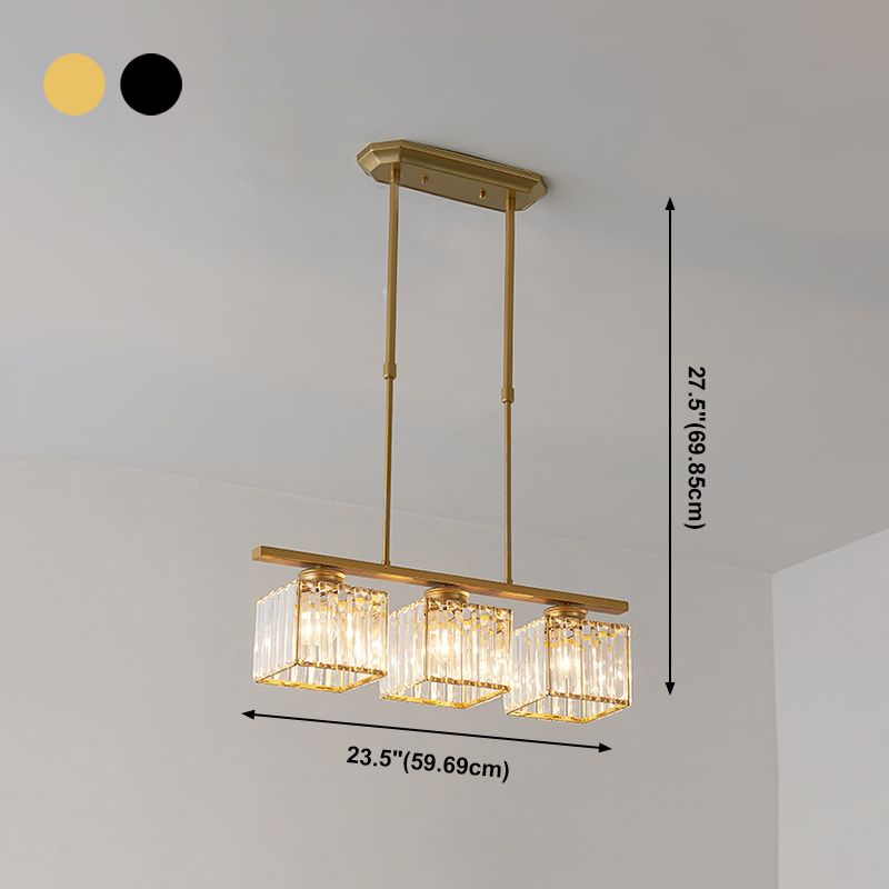 Iluminación geométrica Iluminación Modernismo Candelera de cristal Luz de luz para comedor