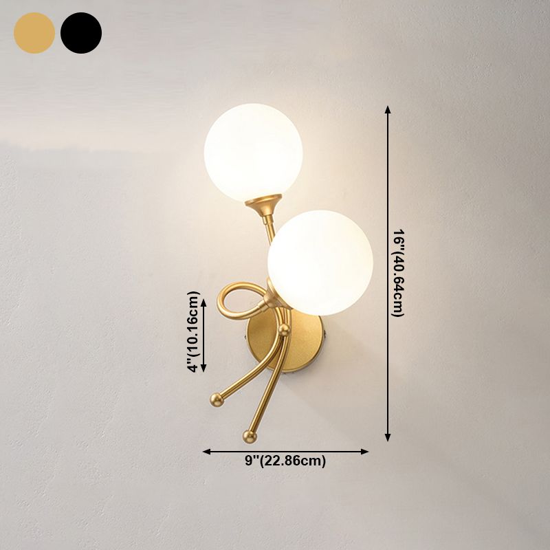 Chambre à coucher simple luminaires d'éclairage en verre blanc éclairage mural