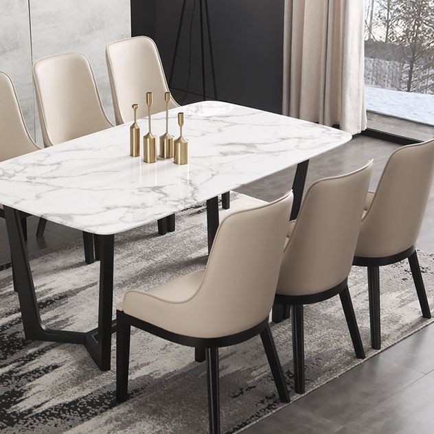 Contemporary Dining Chairs Upholstered Chairs with Solid Wood Base