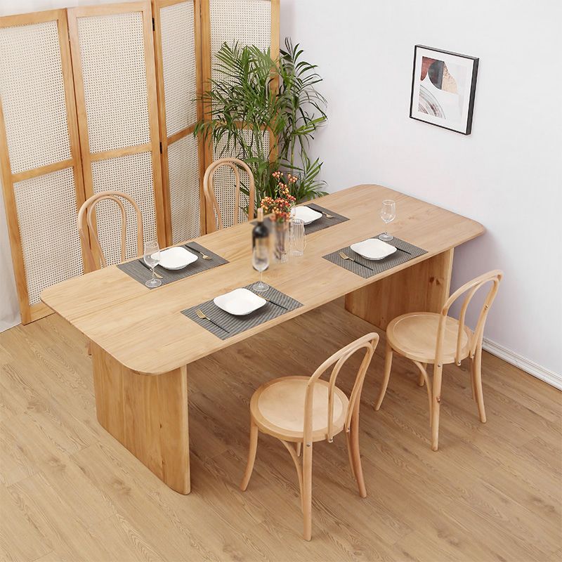Modern 1/2/5/7 Pieces Rectangle Dining Set Pine Wood Dining Table with Chairs