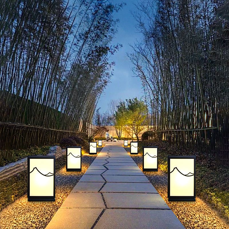 Contemporary Pillar Lamp Creative Outdoor Light for Backyard
