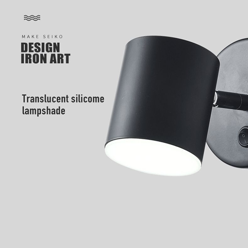 Lámpara moderna de lámpara de lectura Simplicidad luces de apliques de pared con sombra de metal para sala de estar de dormitorio