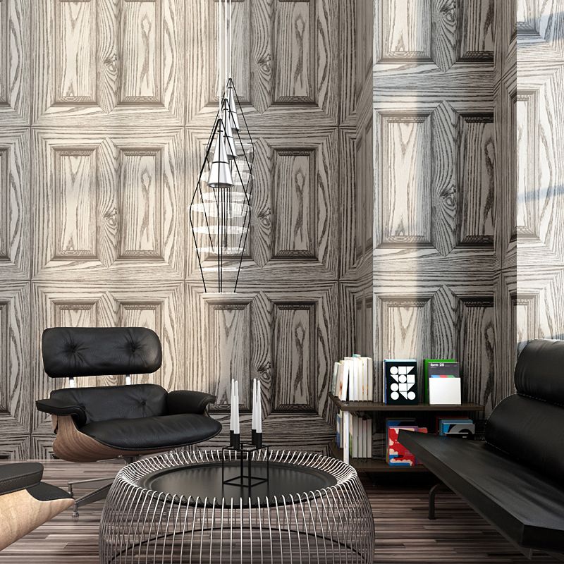 Rouleau de papier peint avec cadre en faux bois, couleur pastel, décoration murale de chalet pour l'intérieur de la maison