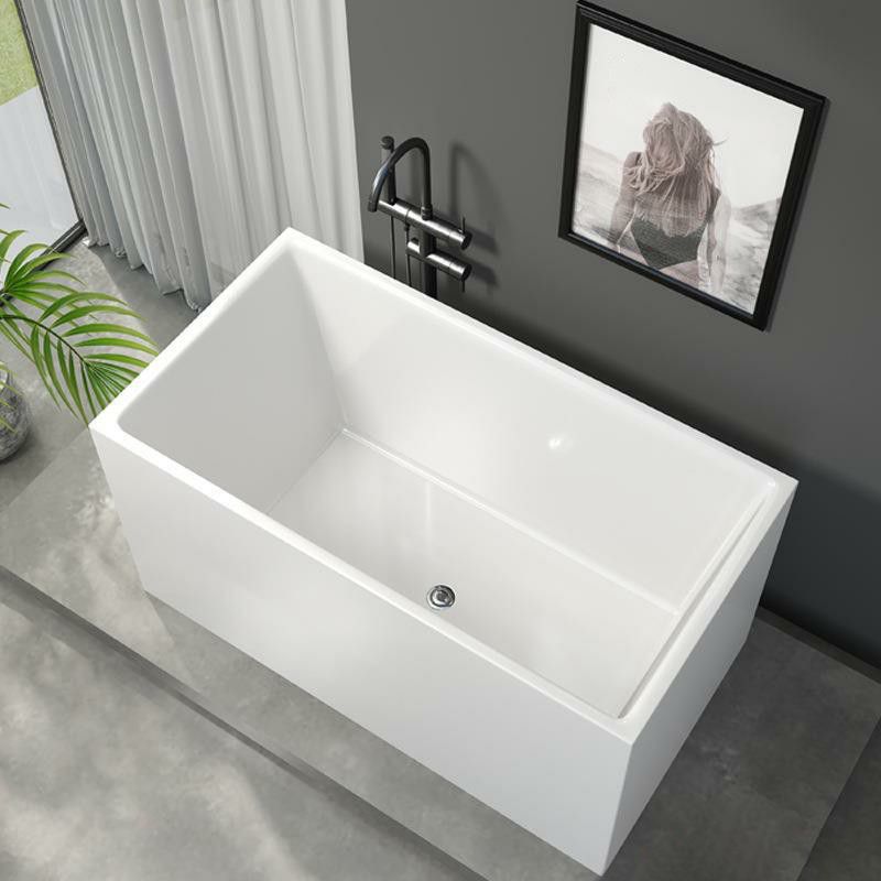 Antique Finish Soaking Bathtub Modern Rectangular Back to Wall Bath Tub