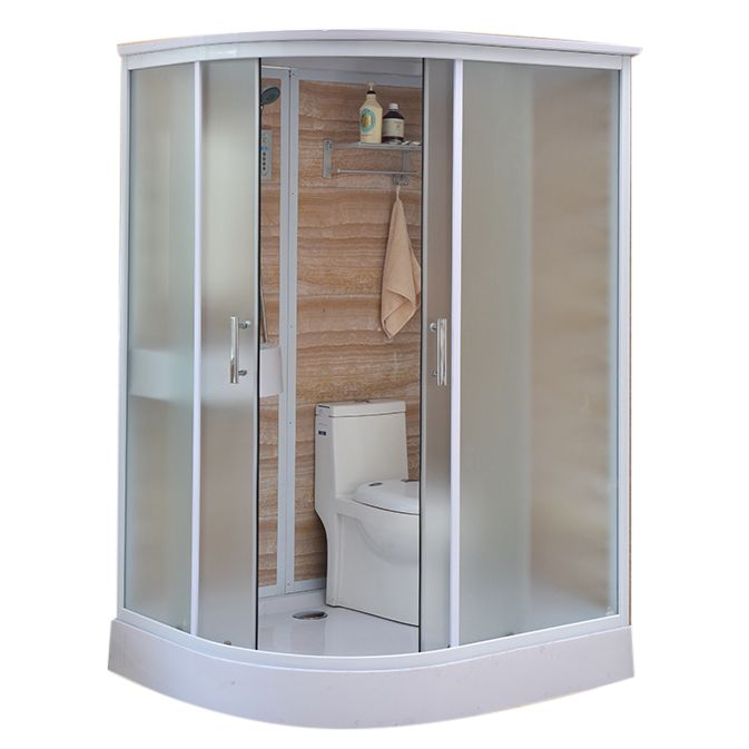 Double Sliding Shower Stall Tempered Glass Shower Stall with Hand Shower