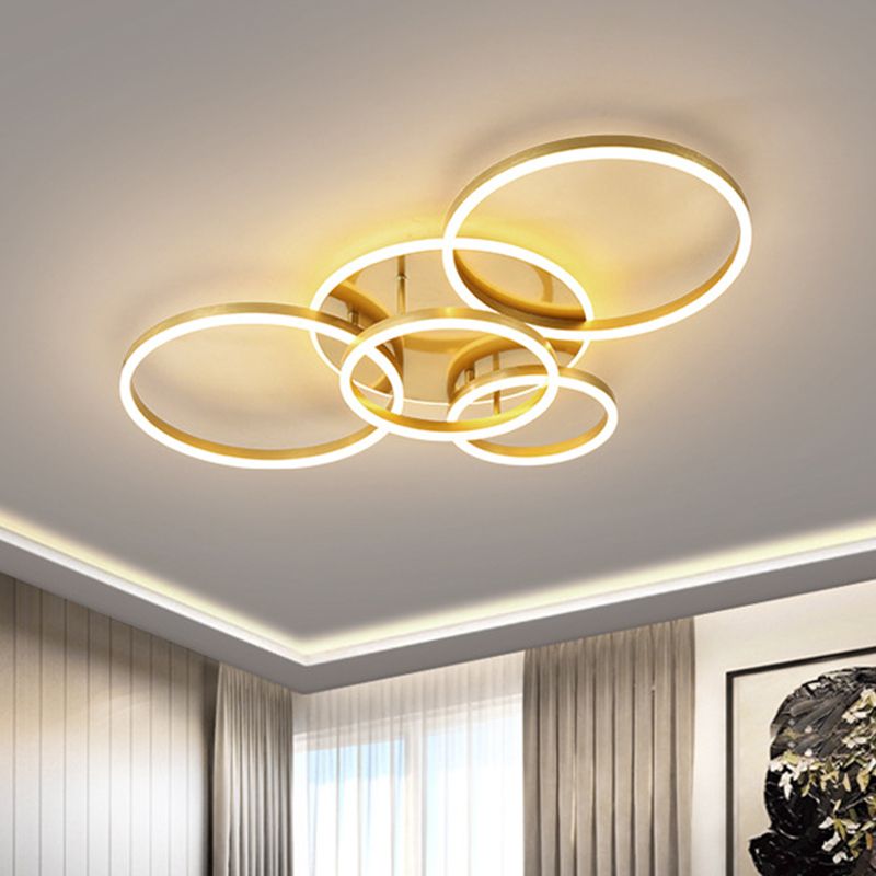 Circle Flush Mount Light Fixtures Ultra-Contemporary Metal Ceiling Light Fixtures for Living Room