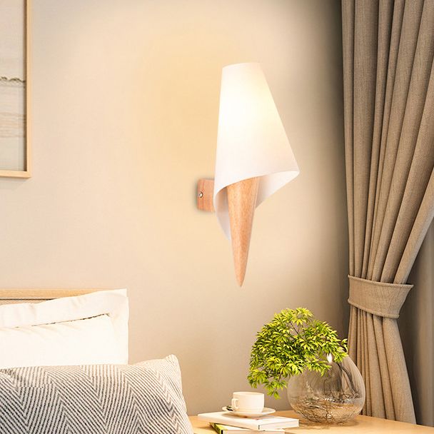 Lampe murale en bois créative 1 masse en verre à la tête Appiculture murale pour chambre à coucher