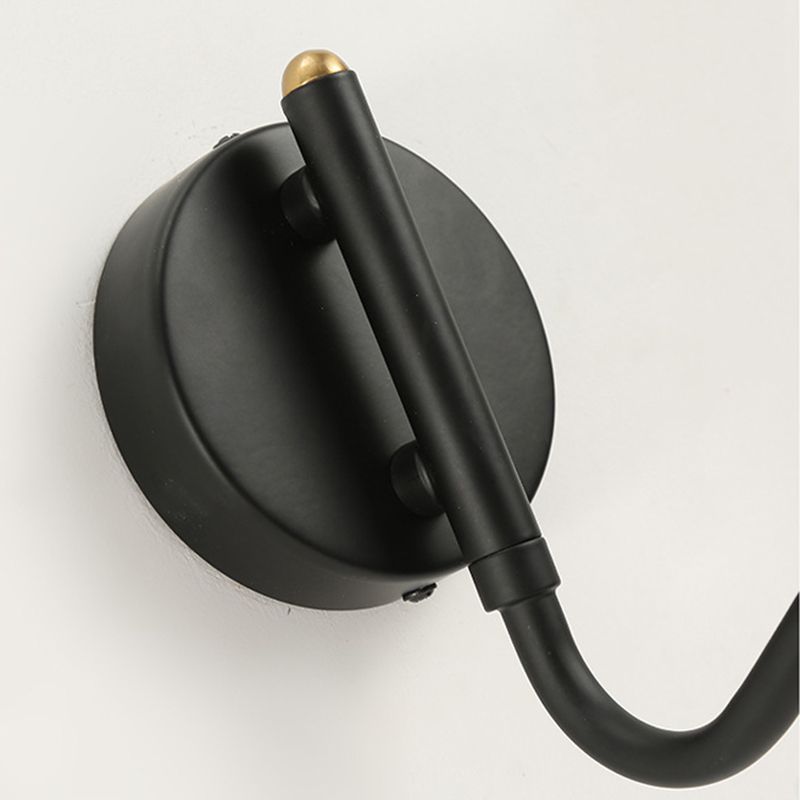 Lucinas de luz de pared cónica de estilo moderno lámparas de pared de 1 luces de metal en negro