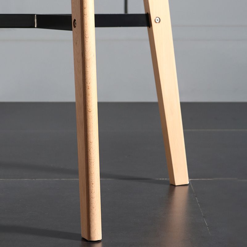 Modern Indoor Rectangle Trestle Bar Dining Table in Stone and Wood