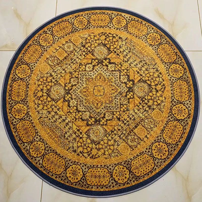 Fancy Morocco Rug Americana Print Polyester Area Carpet Easy Care Washable Rug for Living Room