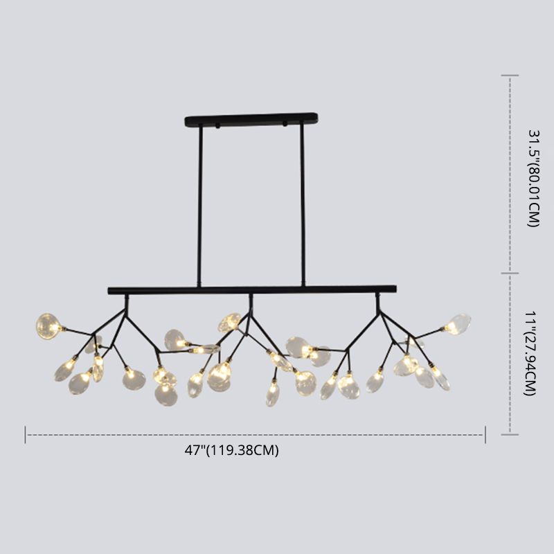 Partido de iluminación de la isla Fireflies colgante de isla de metal de estilo minimalista para comedor