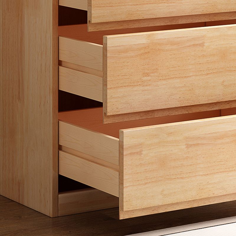 Contemporary Lingerie Chest Rubber Wood Storage Chest Dresser for Home Office