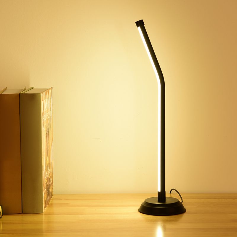 1 Light Linear Nightstand Lamps Modern Bedside Lamps Metal Night Table Lamp