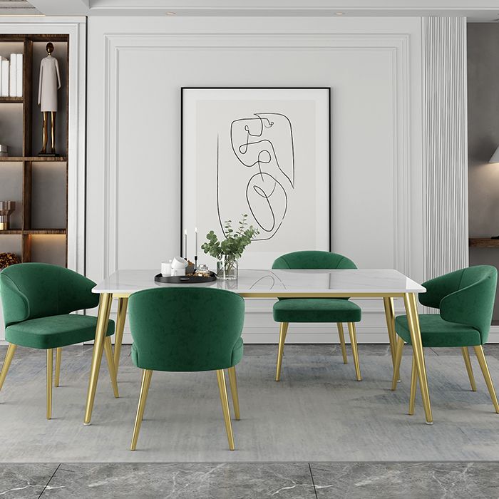 1/2/5 Pieces Rectangular Dining Table Set Modern Stone Dining Room Table and Chairs