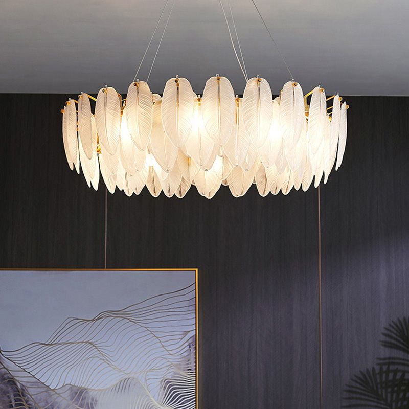Circle Chandelier Light Fixture Designer Modern Simplicity Glass Pendant Lighting for Restaurant