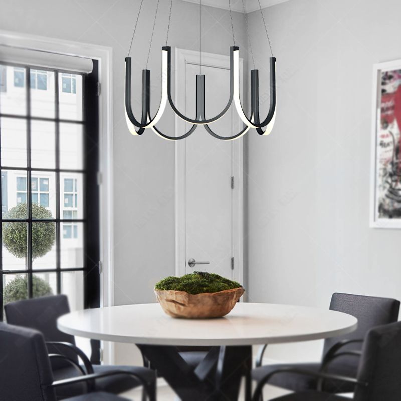 Lineaire kroonluchter verlichtingsarmaturen Moderne multi-head suspensie hanglampen