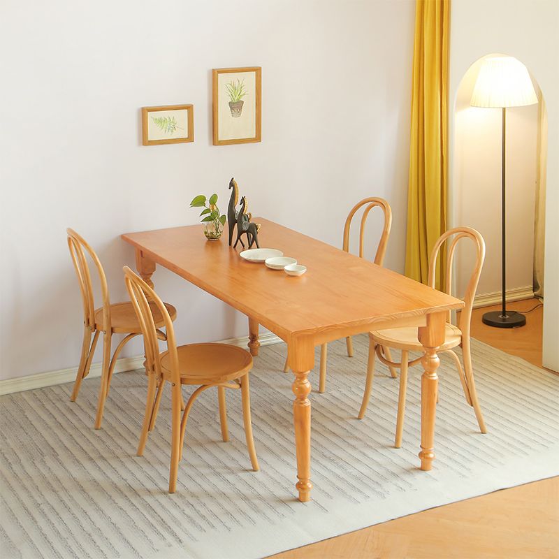 Rectangle Wood Top Dining table Modern Natural Finish Legs Dining Room Table