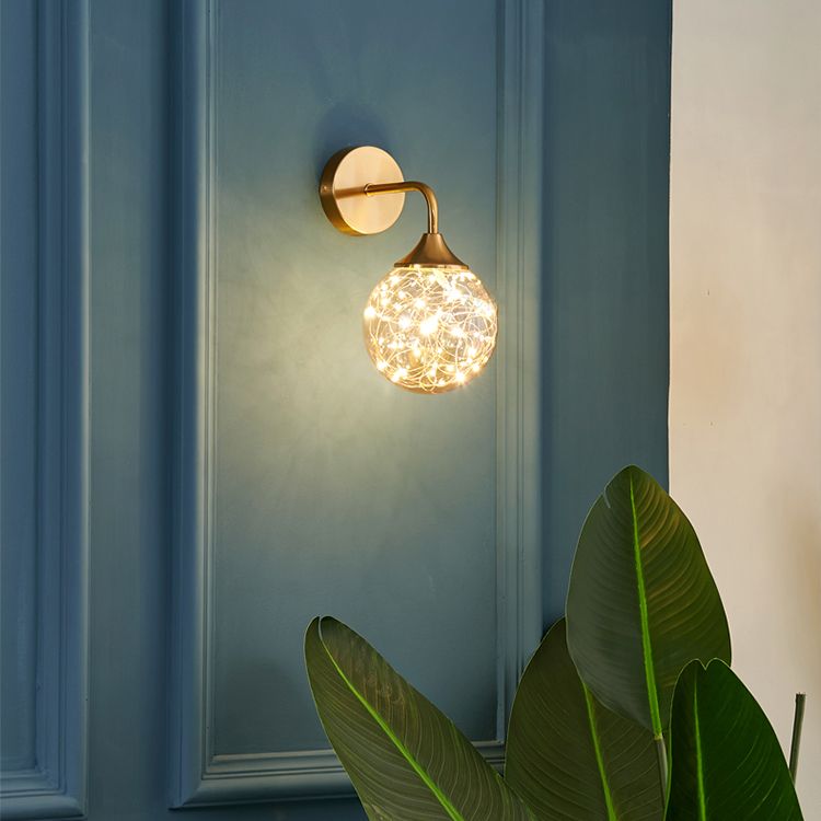 Kugelform Glaswand Licht moderner Stil 1 Leicht Wandhalterung Licht