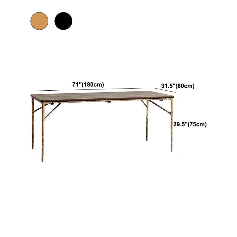 Oak Wood and Iron Dinette Table Traditional Luxury 4 Legs Dining Table