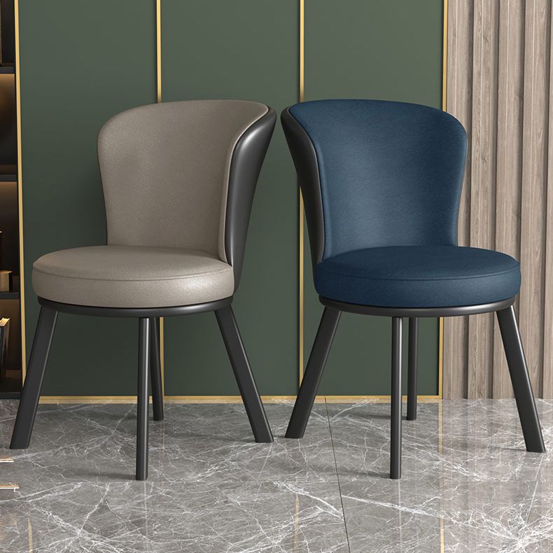 Chaise d'appoint en Faux cuir de Style moderne, chaises de salle à manger sans accoudoirs à dossier solide pour la cuisine