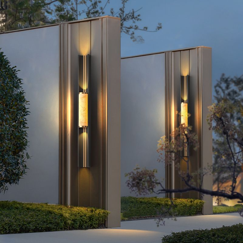 Contemporary Wall Sconce Marble Shade Wall Light Fixture for Courtyard
