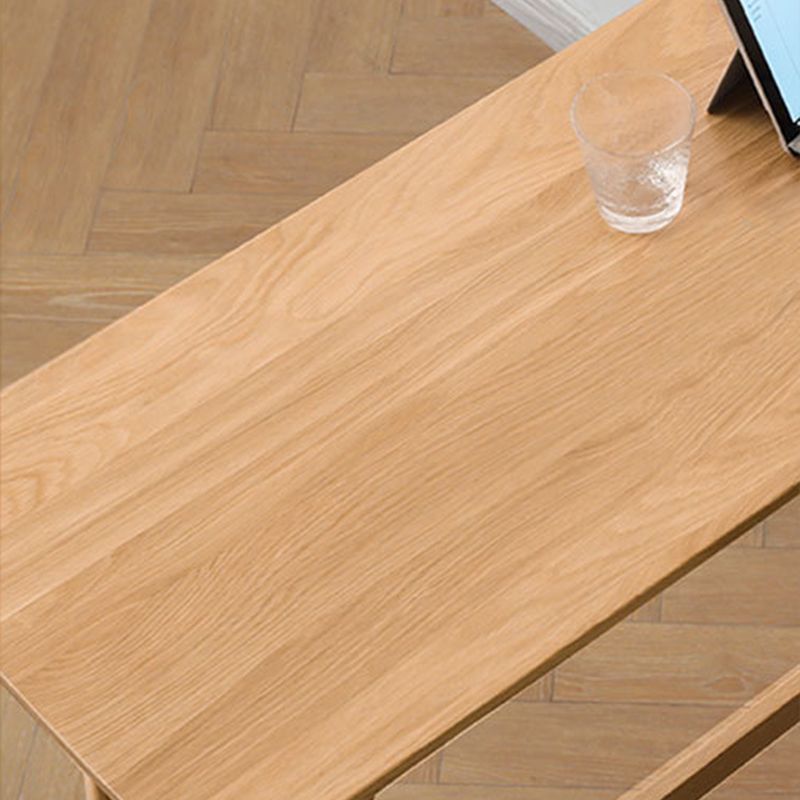 Modern Style Rectangle Bar Table Brown Solid Wood Bar Dining Table with Footrest