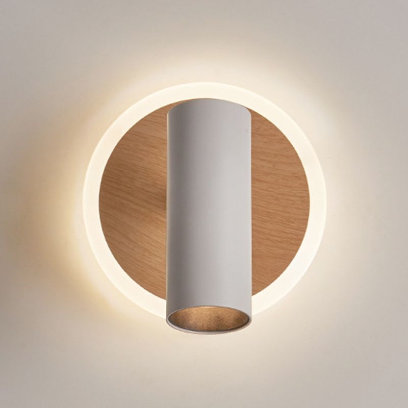 Modern 2-Light White Wall Mounted Sconce Metallic Shaded Wall Light