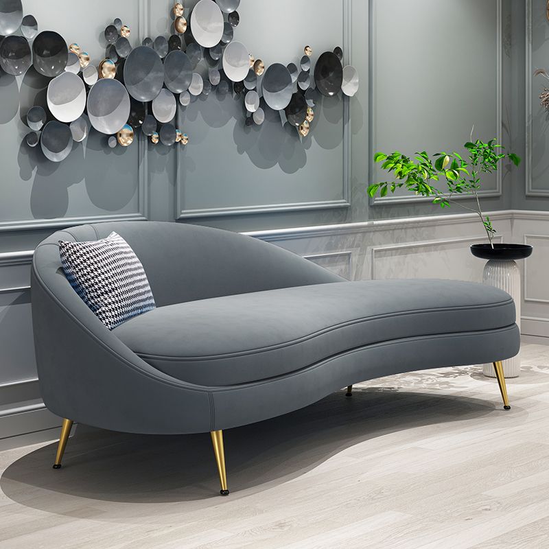 Sofá de terciopelo glamoroso 4 asientos curvos apretados 74.80 "W SOFA para sala de estar