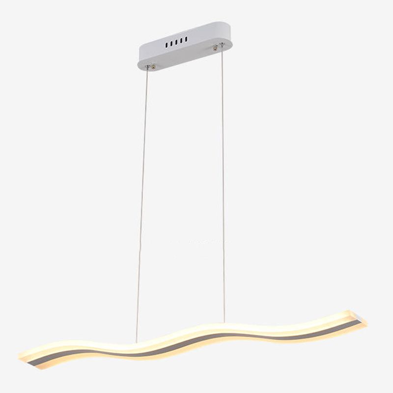 White Metal Hanging Pendant Lights Modern S Shape Hanging Lamps for Office