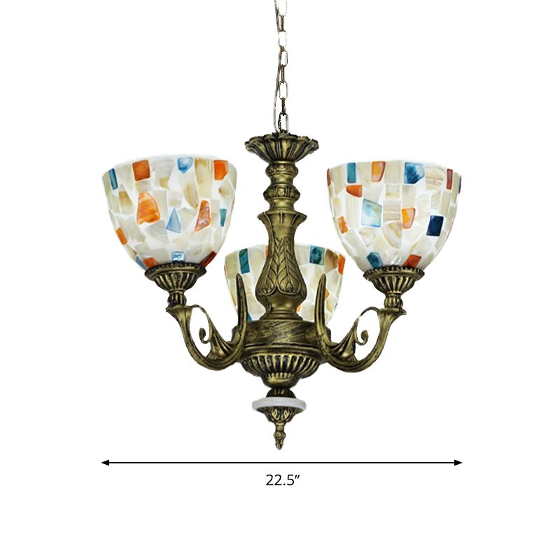 Blanc 5/9/11 Lumières Plafond lustre Méditerranéen Shell Mosaic Pendant Éclairage