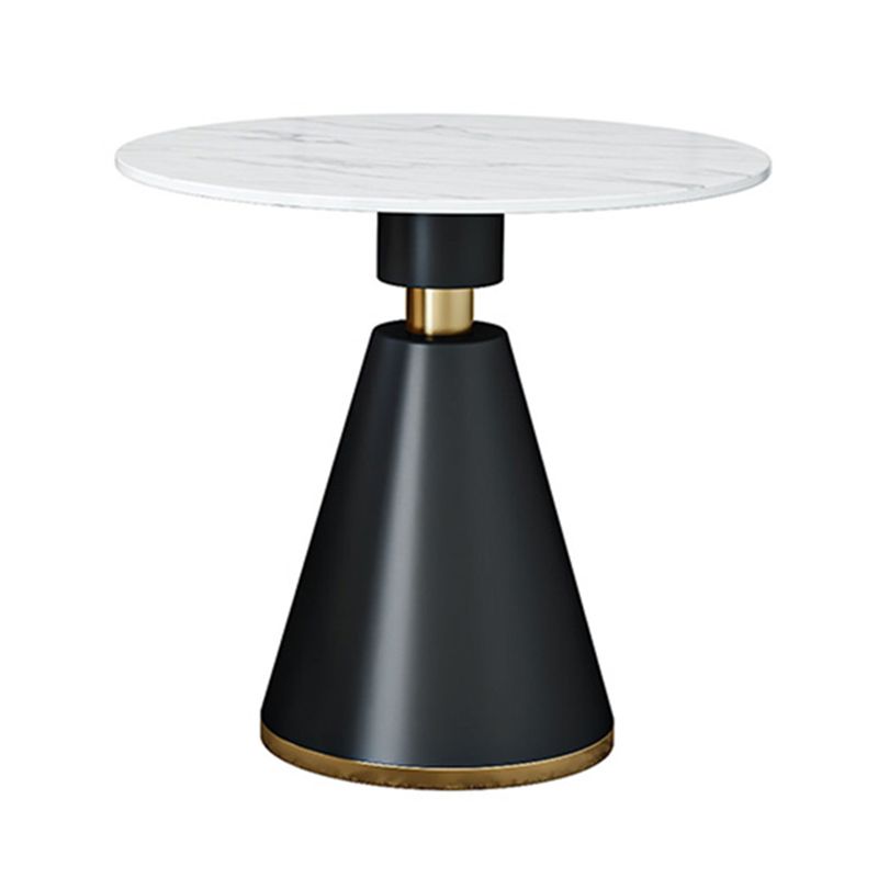 Mesa de cena de piedra sinterizada de lujo tradicional con base de pedestal
