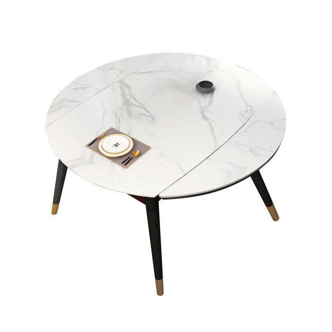 Modern Style Sintered Stone White Dining¬†Room¬†Set with Round Table Dining Table Furniture