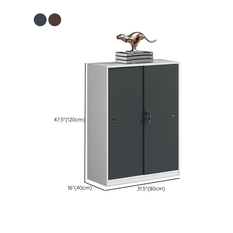 Industrial Style Vertical File Cabinet Wood Filing Cabinet with Locking Storage