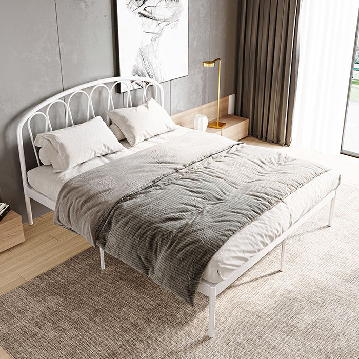 Open Frame Metal Bed Frame Contemporary Wire-Grid Iron Bed with Headboard