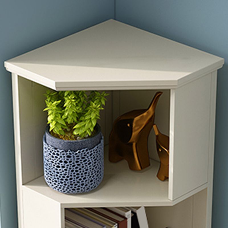Brown / White Wooden Corner Chest, 15.75" Wide Accent Chest with Shelves