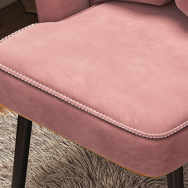 Chaise d'appoint contemporaine en métal, avec bras rembourrés, avec couronne et dossier supérieur