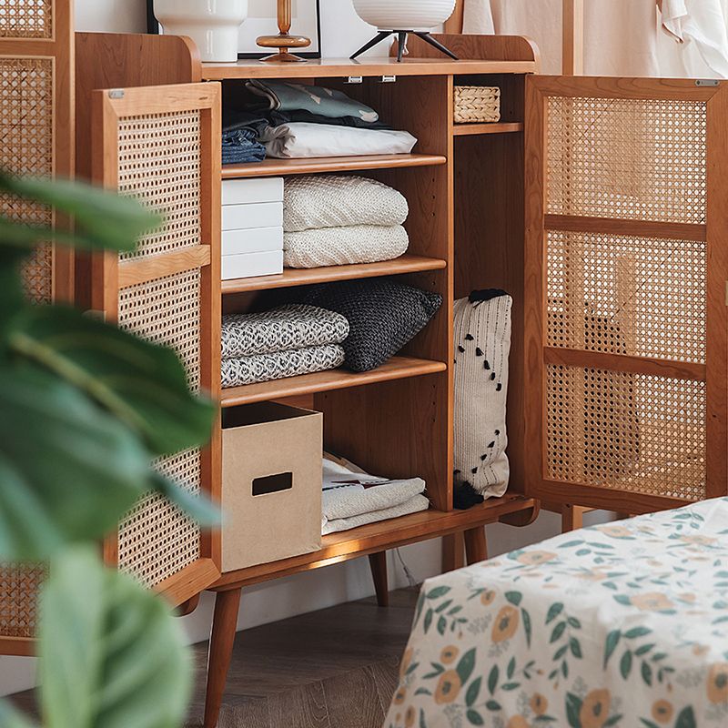 Mid-Century Rectangle Storage Cabinet Solid Wood Accent Cabinet