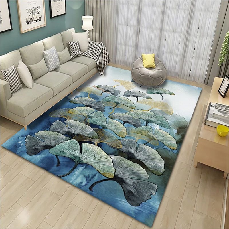 Vintage Blumen Print Fläche Teppich Polyester Teppich Haustierfreundlicher Innenteppich für die Heimdekoration