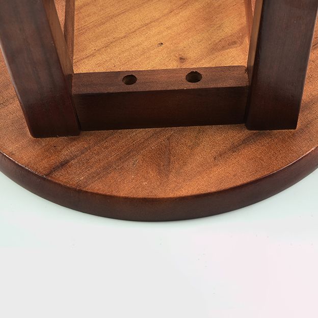 Modern Armless Backless Counter Stool Wood Cafe Bar Stool with Pedal and Wooden Seat