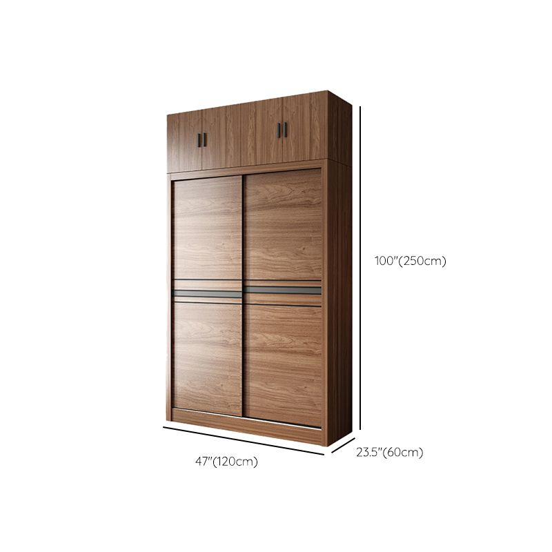 Bedroom Wooden Storage Cabinet Traditional Sliding Doors Wardrobe Armoire