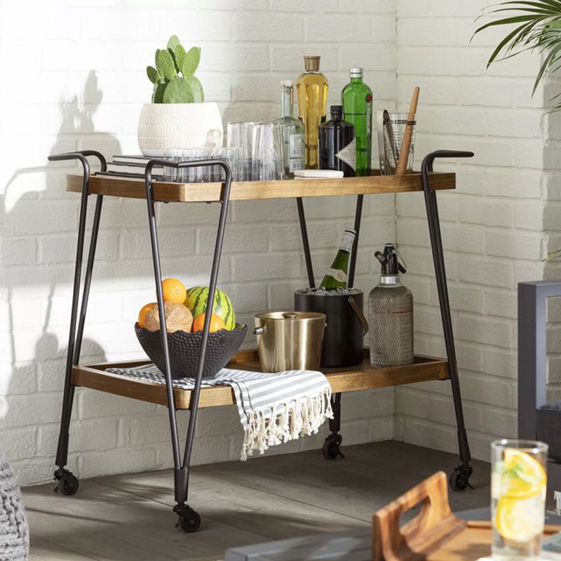 30.71"H Modern Prep Table Rolling Metal Rectangular Prep Table for Dining Room
