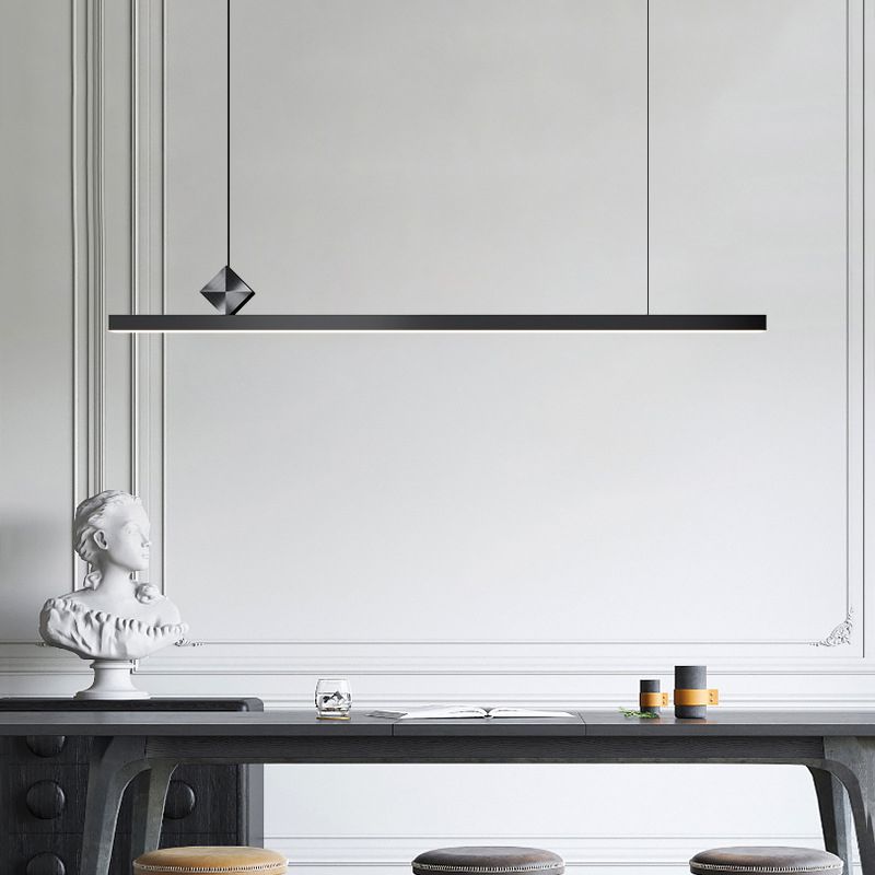 Luci del lampadario a LED LED LINEAR BLACI LAMIO DI METTAGLIE MODERNA MODERNA PER LAMA PASSAGGIO